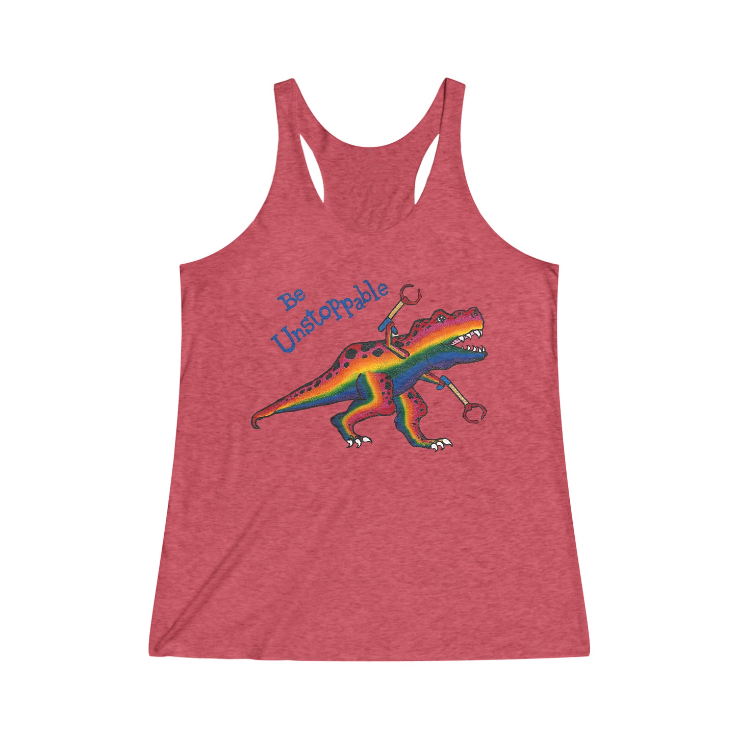 Unstoppable T-Rex Women's Tri-Blend Racerback Tank
