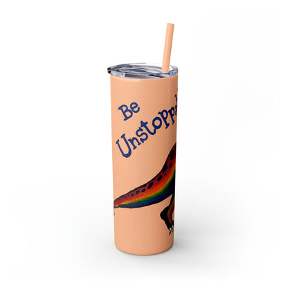 Unstoppable T-Rex Skinny Tumbler with Straw