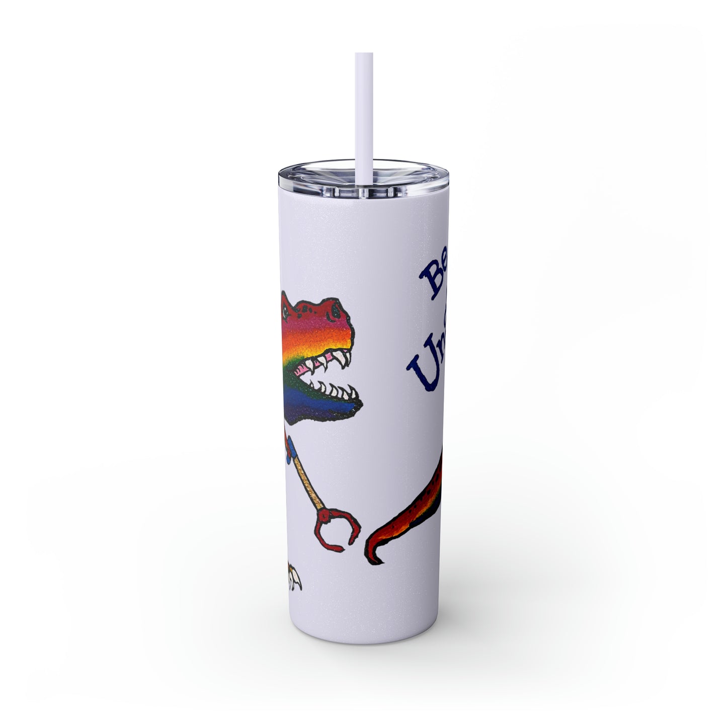 Unstoppable T-Rex Skinny Tumbler with Straw