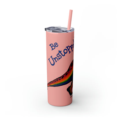 Unstoppable T-Rex Skinny Tumbler with Straw