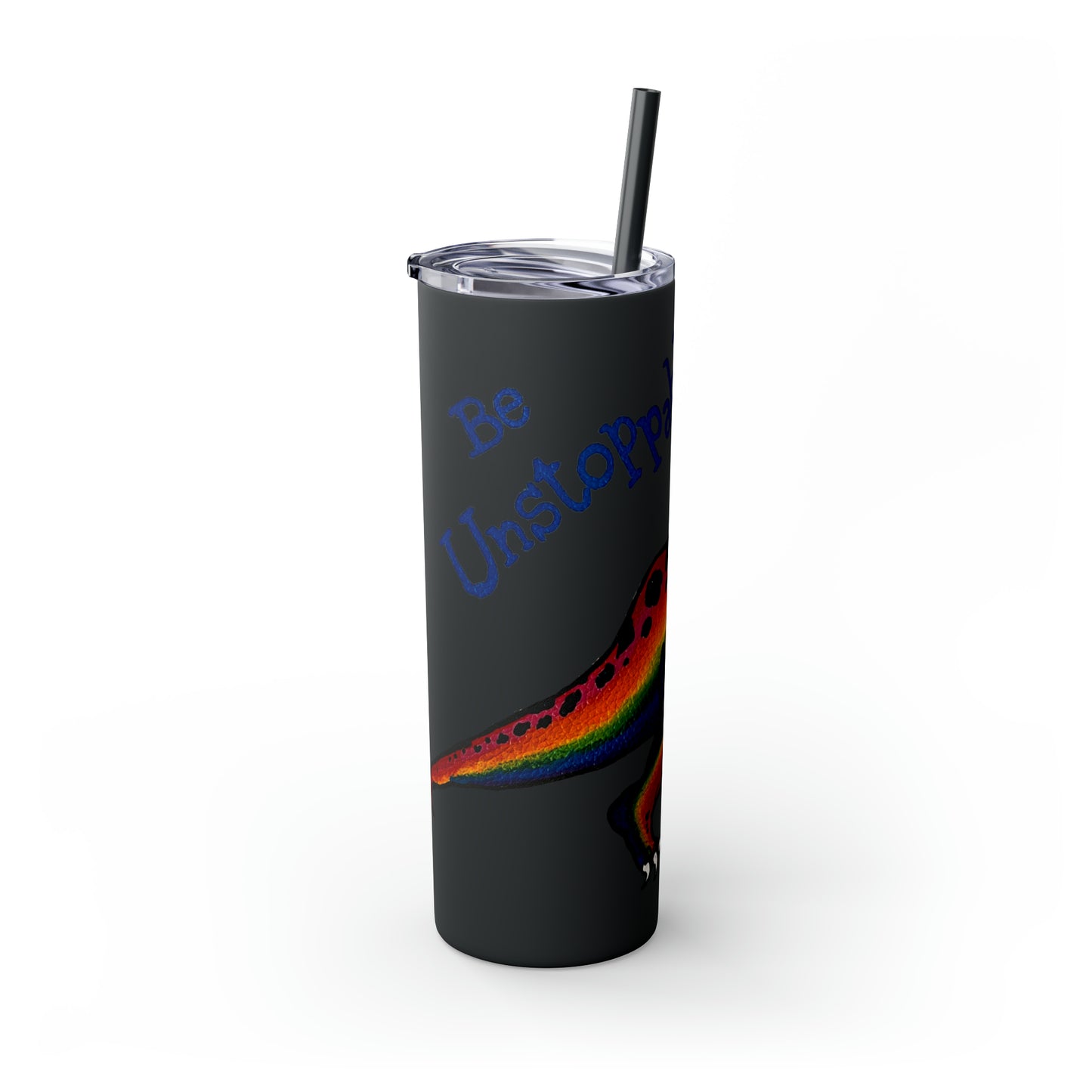 Unstoppable T-Rex Skinny Tumbler with Straw