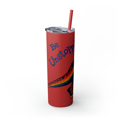 Unstoppable T-Rex Skinny Tumbler with Straw