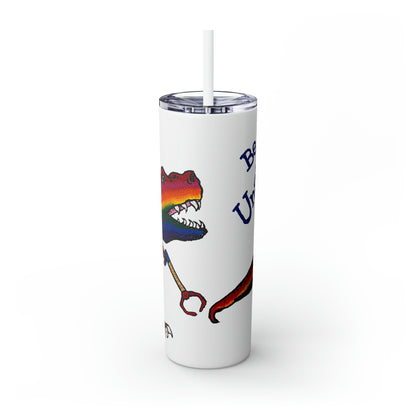 Unstoppable T-Rex Skinny Tumbler with Straw