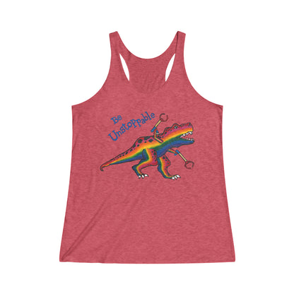 Unstoppable T-Rex Women's Tri-Blend Racerback Tank