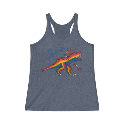 Unstoppable T-Rex Women's Tri-Blend Racerback Tank