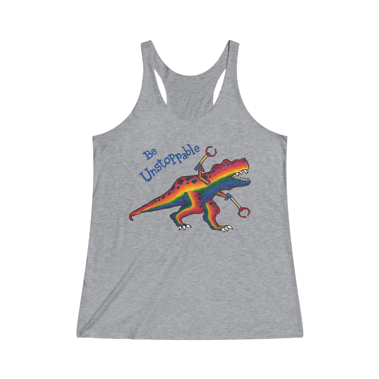 Unstoppable T-Rex Women's Tri-Blend Racerback Tank