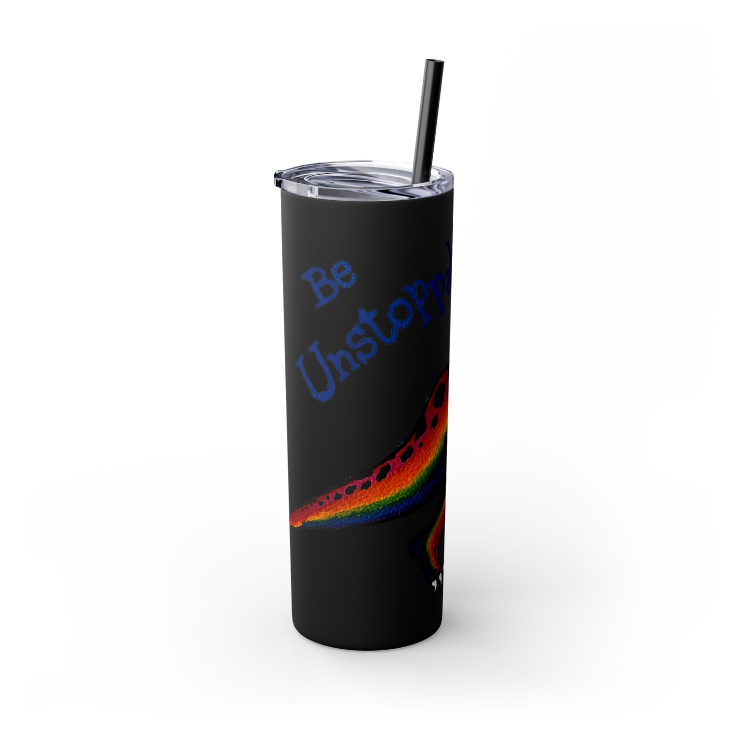 Unstoppable T-Rex Skinny Tumbler with Straw