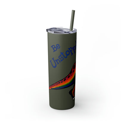 Unstoppable T-Rex Skinny Tumbler with Straw