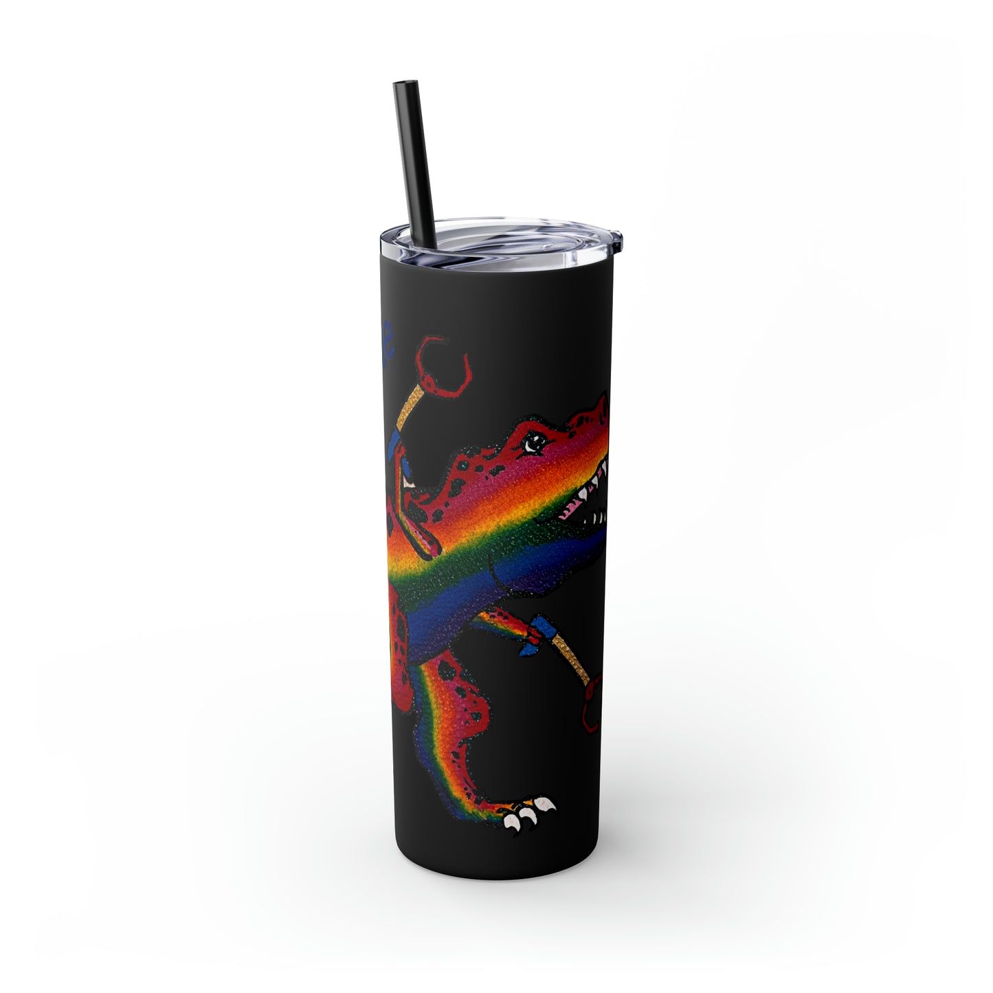 Unstoppable T-Rex Skinny Tumbler with Straw