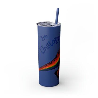 Unstoppable T-Rex Skinny Tumbler with Straw