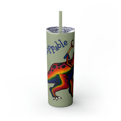 Unstoppable T-Rex Skinny Tumbler with Straw