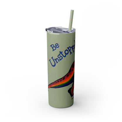 Unstoppable T-Rex Skinny Tumbler with Straw