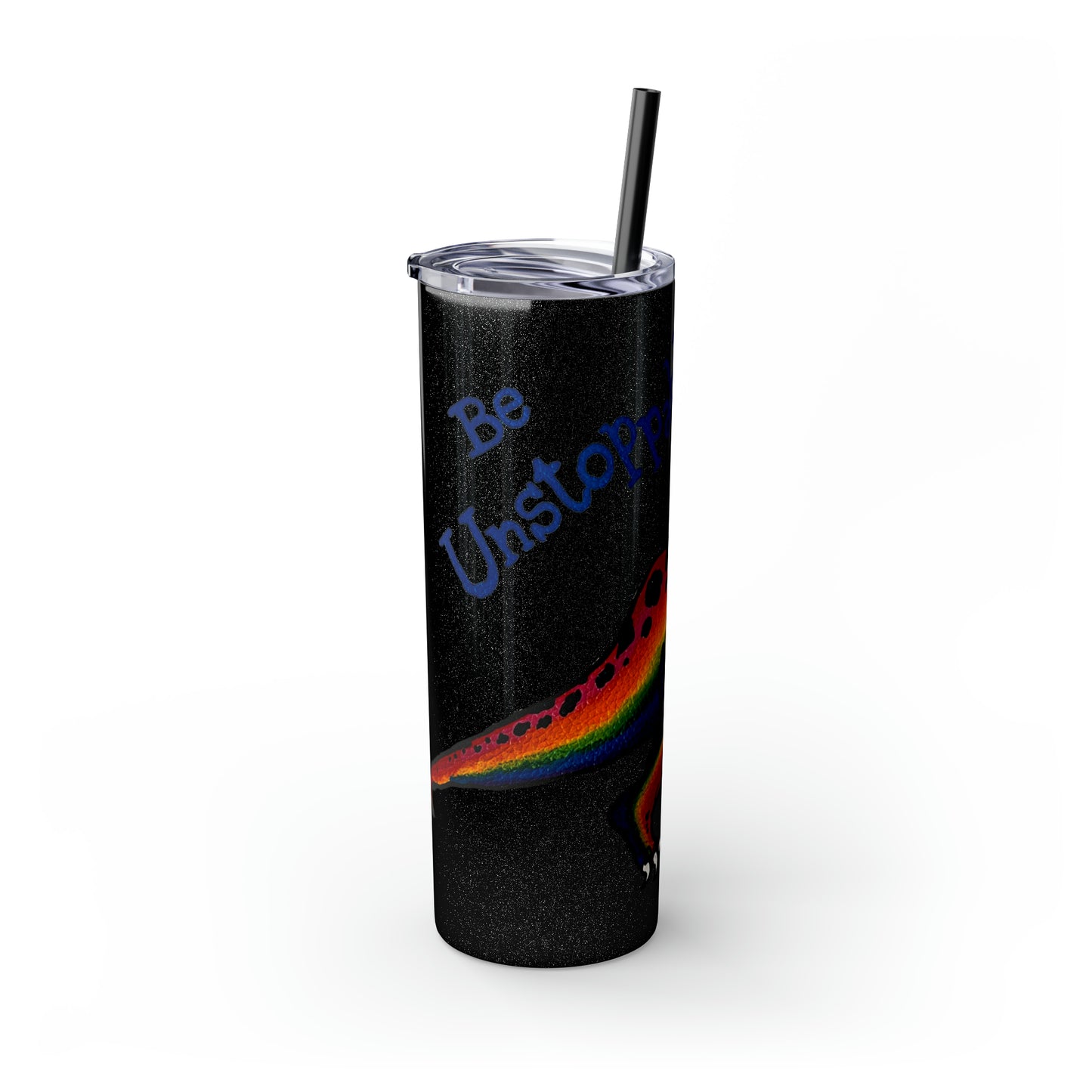 Unstoppable T-Rex Skinny Tumbler with Straw