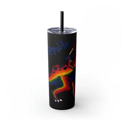 Unstoppable T-Rex Skinny Tumbler with Straw