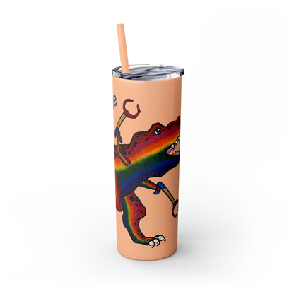 Unstoppable T-Rex Skinny Tumbler with Straw