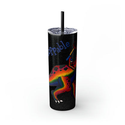 Unstoppable T-Rex Skinny Tumbler with Straw