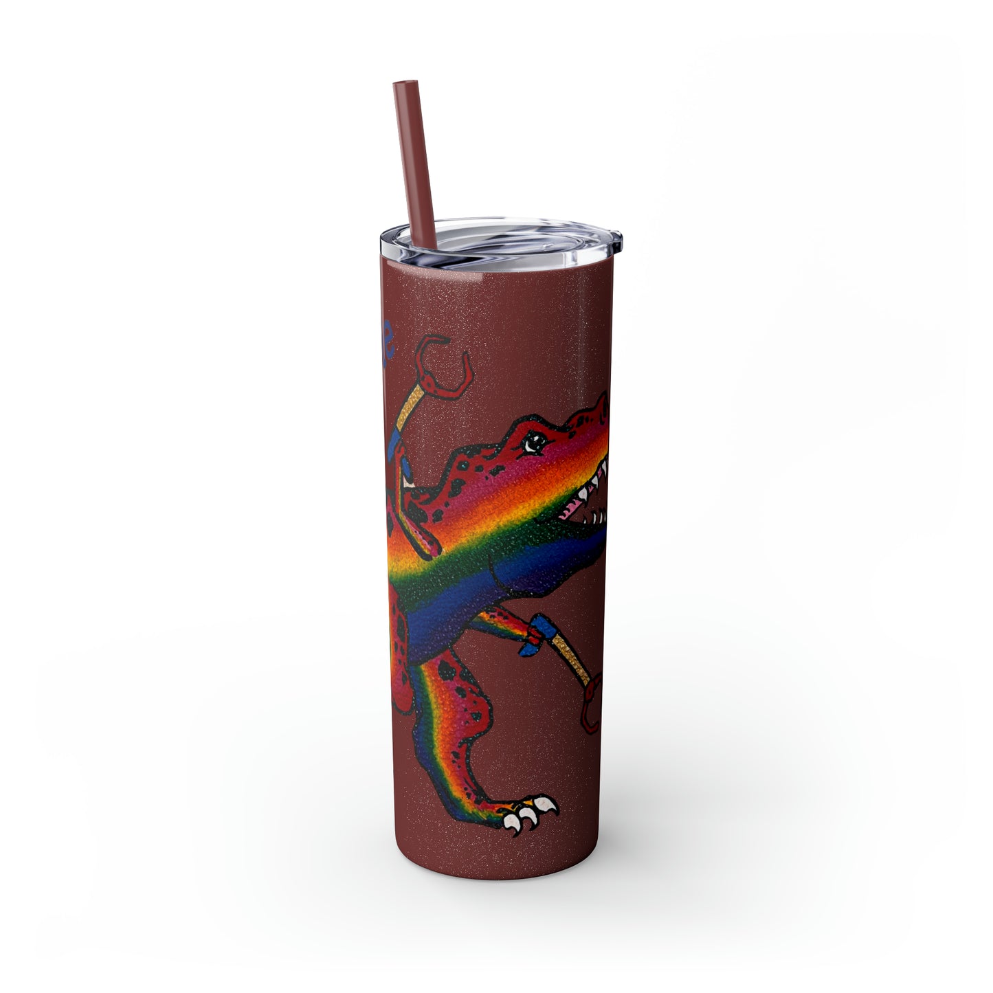 Unstoppable T-Rex Skinny Tumbler with Straw