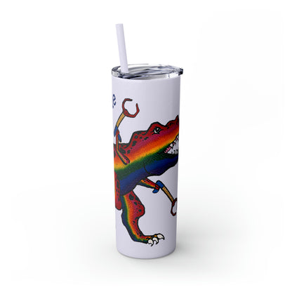 Unstoppable T-Rex Skinny Tumbler with Straw