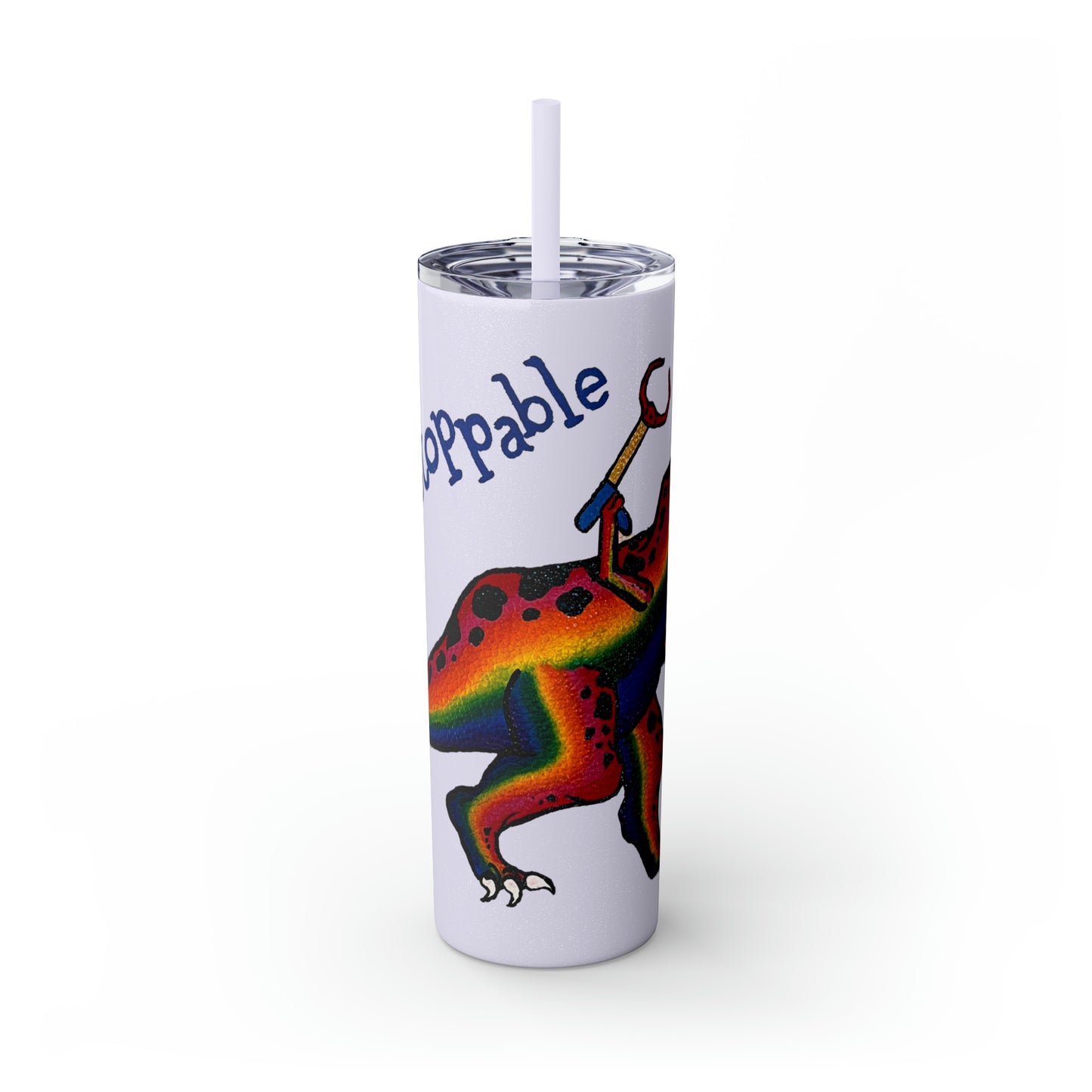 Unstoppable T-Rex Skinny Tumbler with Straw