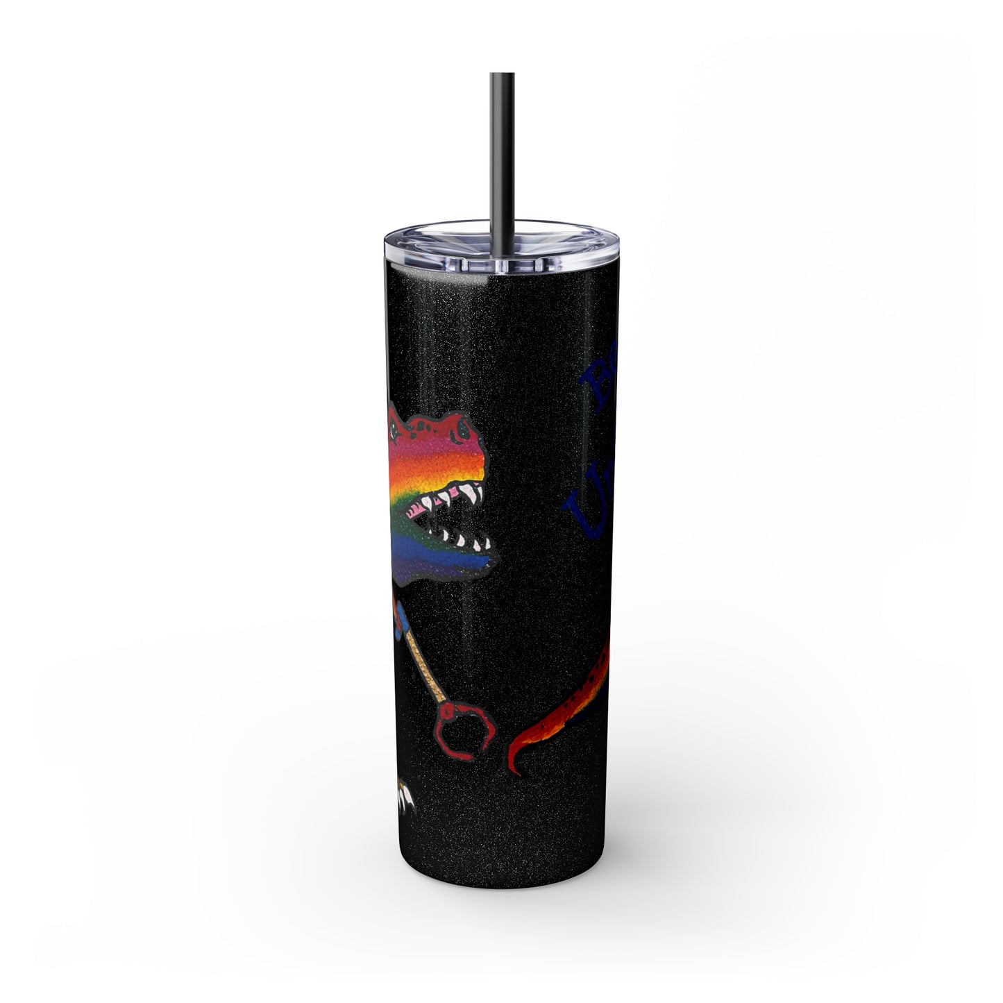 Unstoppable T-Rex Skinny Tumbler with Straw