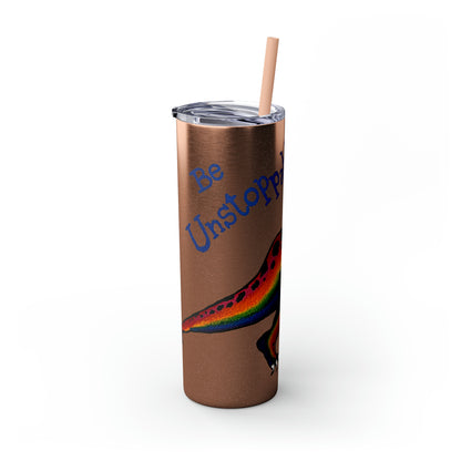 Unstoppable T-Rex Skinny Tumbler with Straw