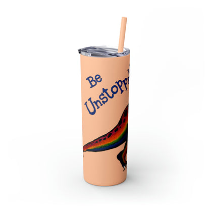 Unstoppable T-Rex Skinny Tumbler with Straw