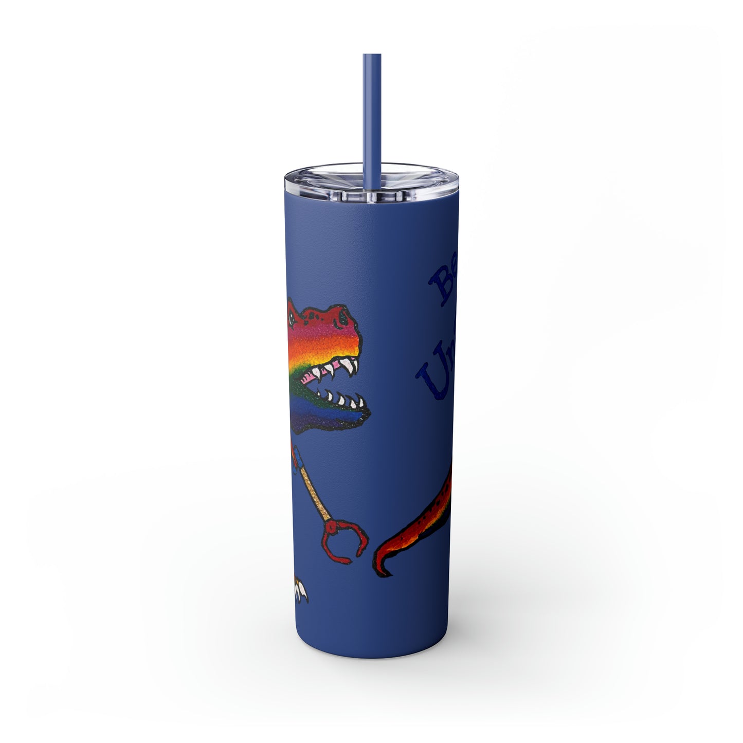 Unstoppable T-Rex Skinny Tumbler with Straw