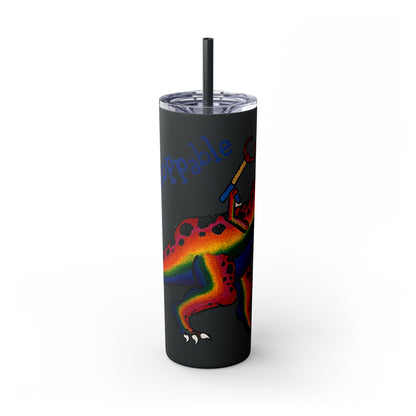 Unstoppable T-Rex Skinny Tumbler with Straw