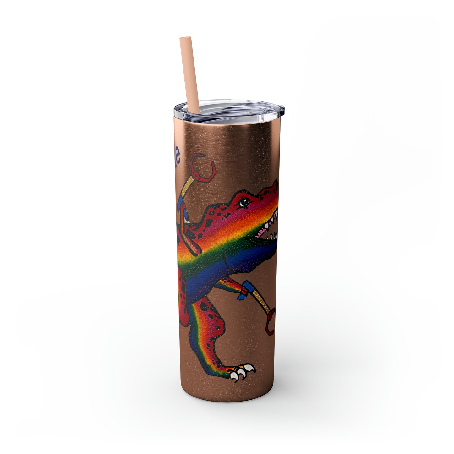 Unstoppable T-Rex Skinny Tumbler with Straw